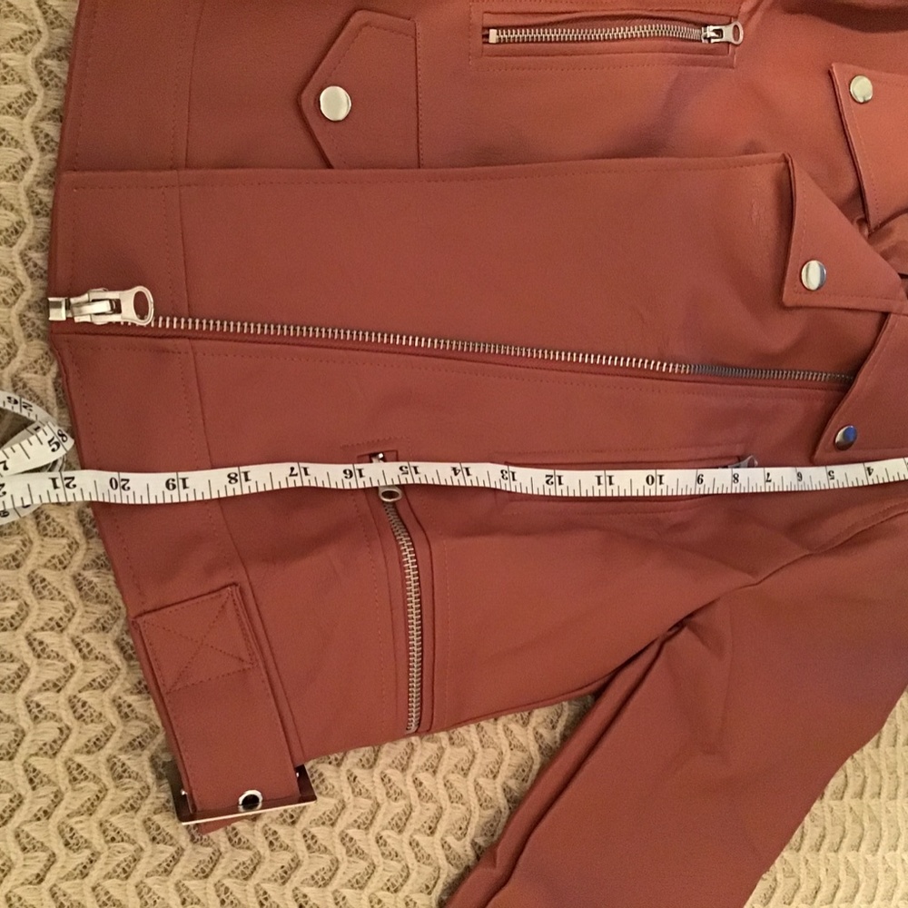 CCO💝2xHP Mauve sz med faux leather moto jacket - Picture 9 of 14
